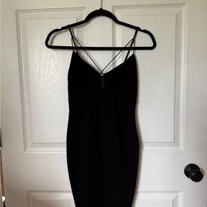 Elegant Black Spaghetti Strap Dress